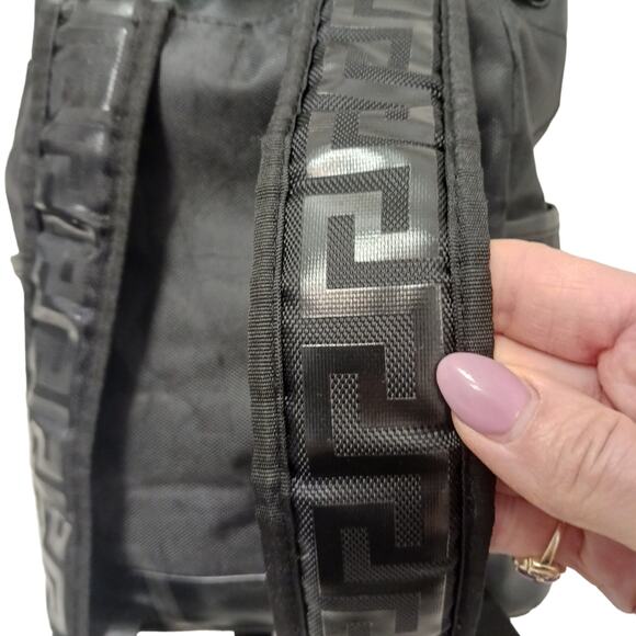 Yoga Tote Backpack VERSACE Parfum Gold LOGO BLACK Drawstring Bucket Zucca - Picture 11 of 16